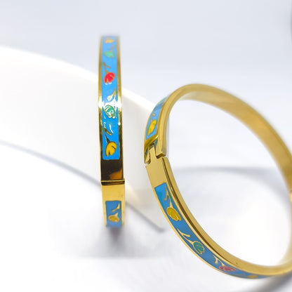 Joliette – Çiçek Desenli Damla Bileklik - Mavi | Chérie - cherieonline Default Title