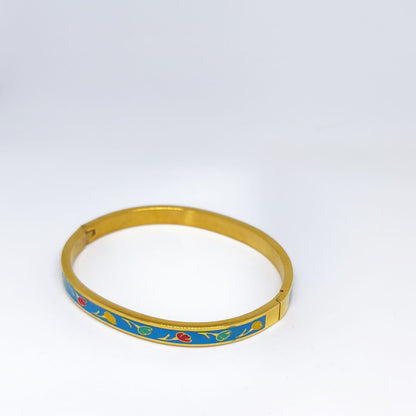 Joliette – Çiçek Desenli Damla Bileklik - Mavi | Chérie - cherieonline Default Title