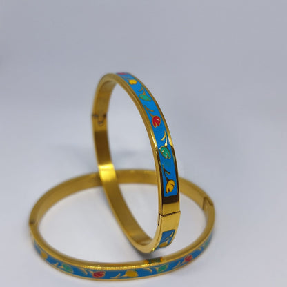 Joliette – Çiçek Desenli Damla Bileklik - Mavi | Chérie - cherieonline Default Title