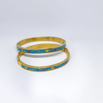 Joliette – Çiçek Desenli Damla Bileklik - Mavi | Chérie - cherieonline Default Title