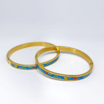 Joliette – Çiçek Desenli Damla Bileklik - Mavi | Chérie - cherieonline Default Title