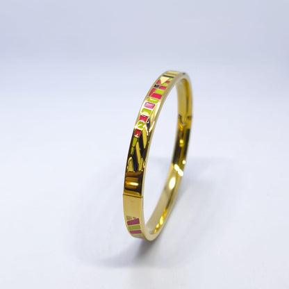 Élianne – Altın Kaplama Vintage Enamel Manşet Bileklik | Chérie - cherieonline Default Title