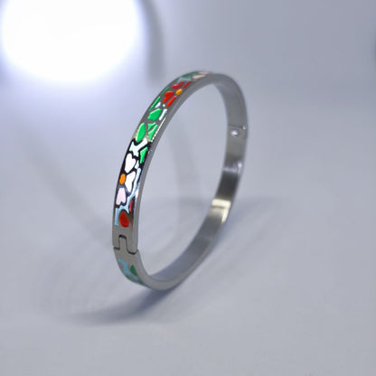 Amorette – Renkli Vintage Enamel Çelik Bilezik | Chérie - cherieonline Default Title