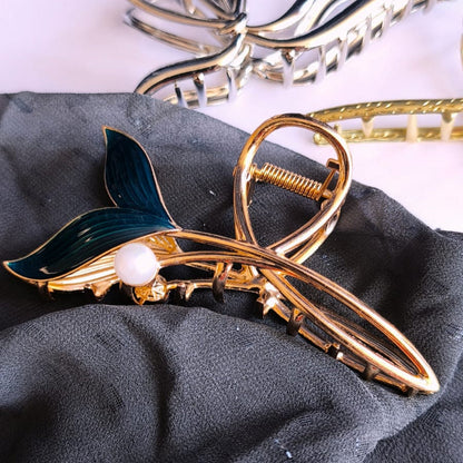 Sirène – İnci ve Balina Kuyruğu Detaylı Altın Saç Tokası | Chérie - cherieonline Default Title