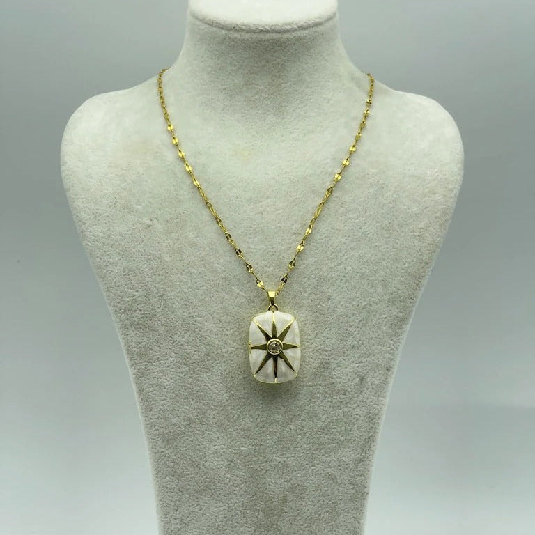 Étoile Sedef Mémoire Collier – Beyaz Kapaklı Kolye | Chérie cherieonline