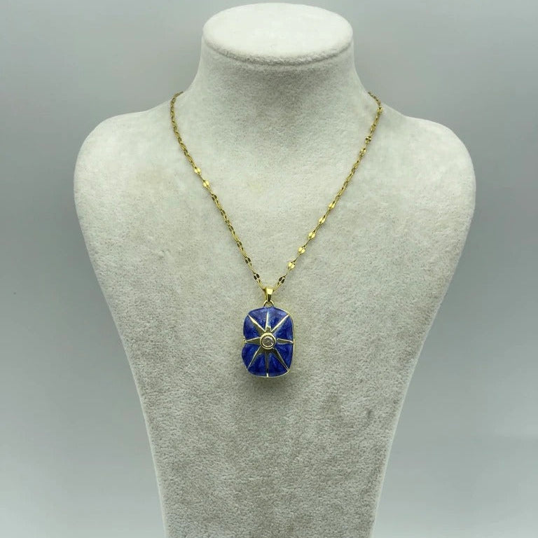 Étoile Saphir Mémoire Collier – Gece mavisi Kapaklı Kolye | Chérie cherieonline