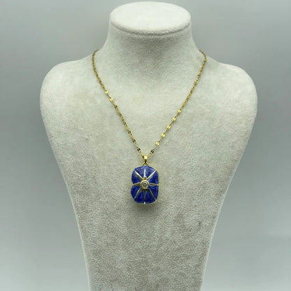 Étoile Saphir Mémoire Collier – Gece mavisi Kapaklı Kolye | Chérie cherieonline