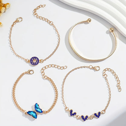 Amourette – 4'lü Mavi Detaylı Bileklik Seti | Chérie - cherieonline Default Title