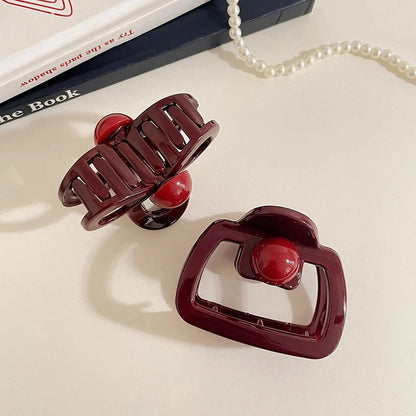 Rosalie – Kırmızı Kare Saç Tokası | Chérie - cherieonline Default Title