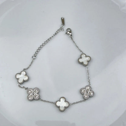 Fleur Argentée Zirconé Bileklik | Chérie cherieonline