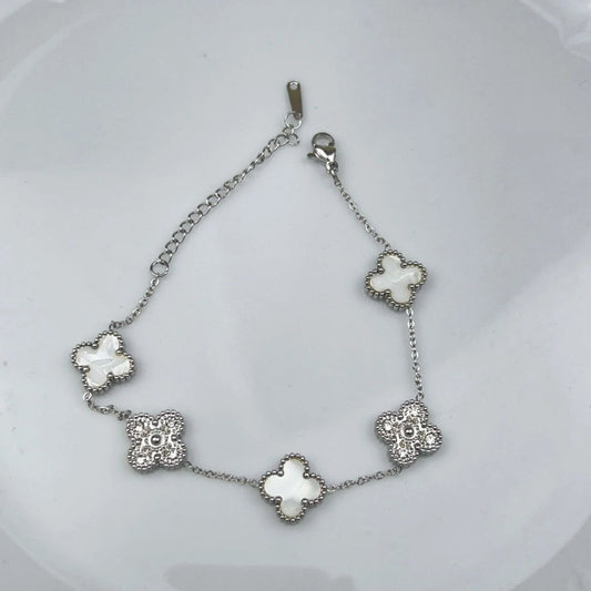 Fleur Argentée Zirconé Bileklik | Chérie cherieonline