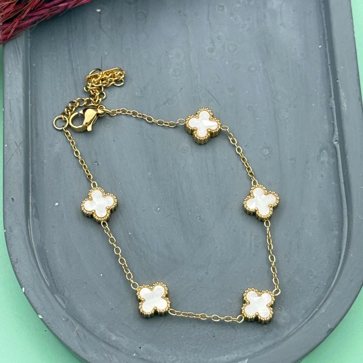 Van Cleef Tarzı Minimal Or Blanc cherieonline