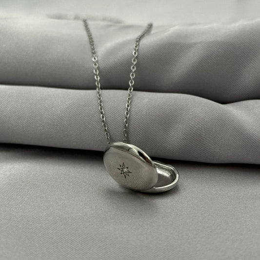 Étoile Argentée Mémoire Collier – Gümüş Kapaklı Kolye | Chérie cherieonline