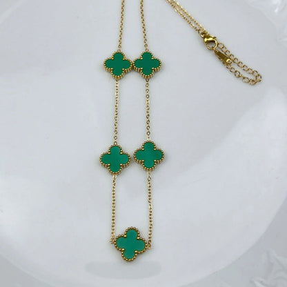 Céleste Yeşil - Van Cleef Yonca Çelik Kolye | Chérie - cherieonline Default Title