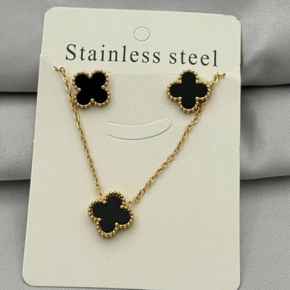 Van Cleef Tarzı Harmonie Parure Siyah Gold | Chérie cherieonline