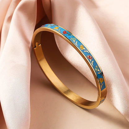 Joliette – Çiçek Desenli Damla Bileklik - Mavi | Chérie - cherieonline Default Title