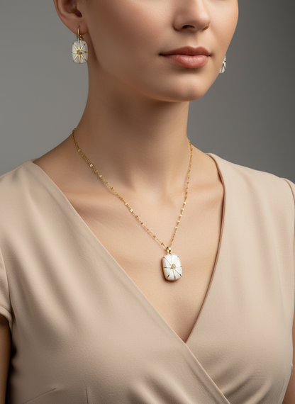 Étoile Sedef Mémoire Collier – Beyaz Kapaklı Kolye | Chérie cherieonline